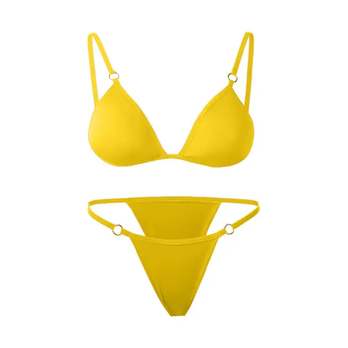 Maillot de bain deux pièces fendu, taille basse, sexy, structure en métal, solide, document, ensembl