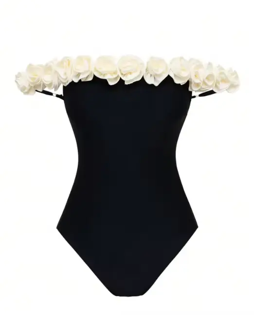 Maillot de bain une pièce 2026 Nouveauté Maillot de bain floral uni pour femme Maillot de bain bande