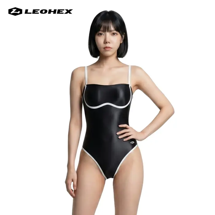LEOHEX Maillot de bain une pièce brillant pour femme