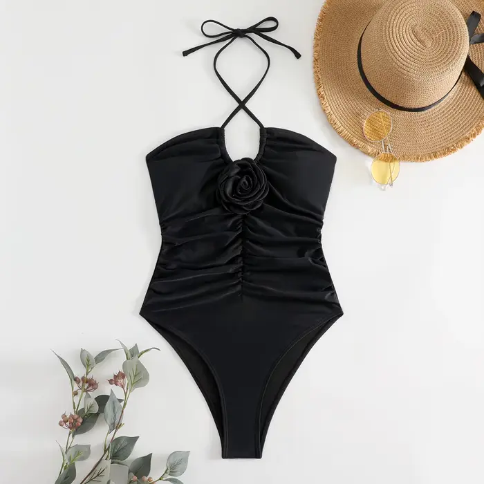 2024 3D fleur maillot de bain une pièce mince maillots de bain vintage femmes Sexy baigneurs maillot