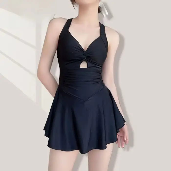Jupe de bain taille haute pour femme, imperméable, protection solaire, maillot de bain élégant, robe