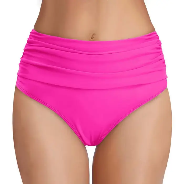 Bas de bikini taille haute pour femme, maillot de bain gainant ventre plat, short de plage à coupe f