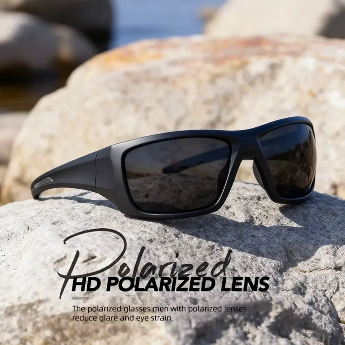 Lunettes de soleil de sport coupe-vent – Polarisées, Protection UV400, conception enveloppante pour 