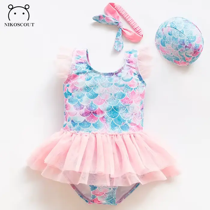 Maillot de bain sirène mignon pour bébé fille, maillot de bain princesse pour enfants, bikini de pla