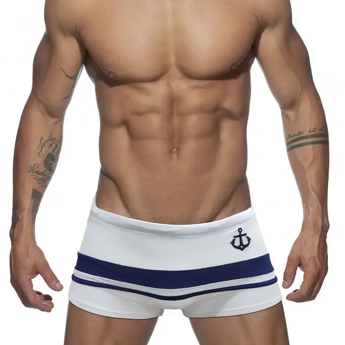 UXH – maillot de bain Sexy pour hommes, boxer, short à rayures, costume de bain, pantalon de plage, été, surf