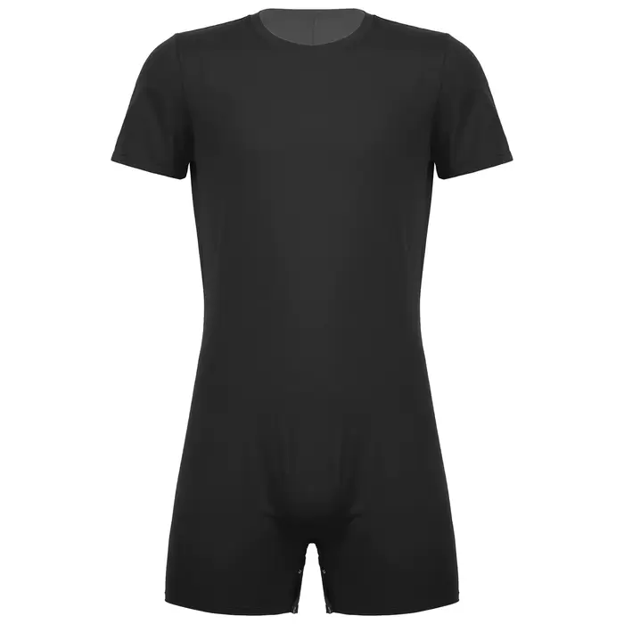Maillot de bain à col rond pour hommes, manches courtes, combinaison, maillots de bain décontractés,