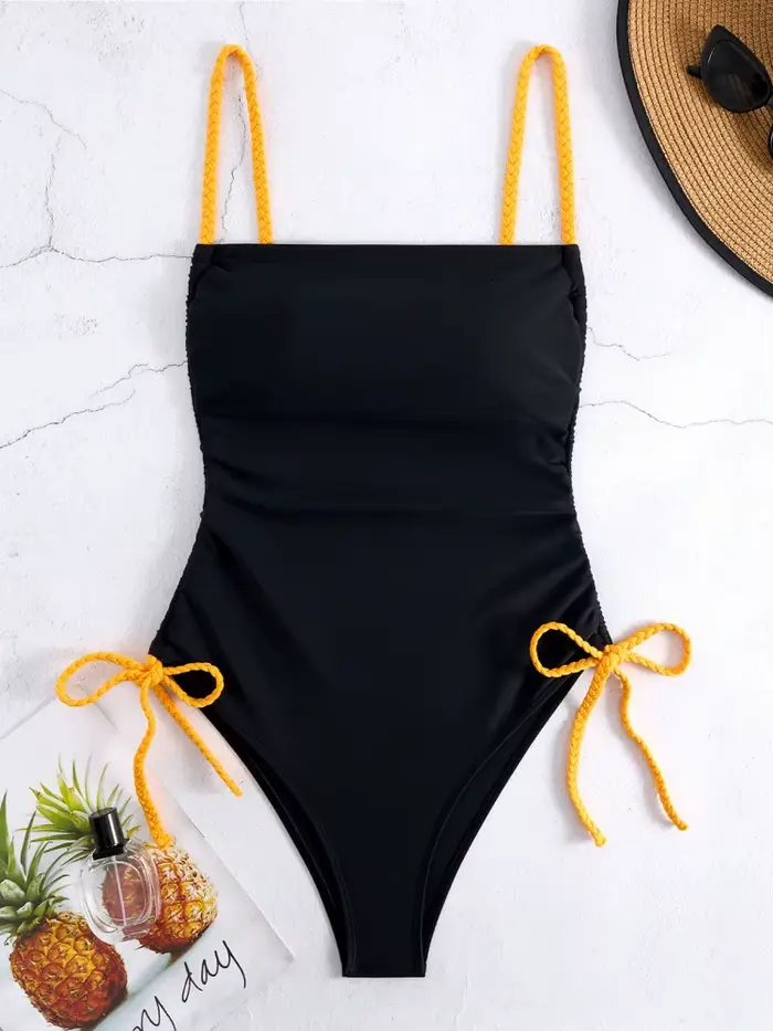 Maillot de bain une pièce femmes 2026 nouveau solide fronde Bandeau Sexy body maillots de bain Monok