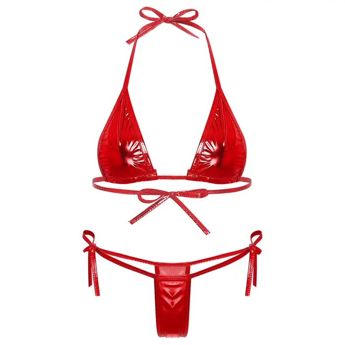 Maillot de bain brésilien pour femmes, Micro Bikini, ensemble Biquini, laçage, bonnet Triangle Non r