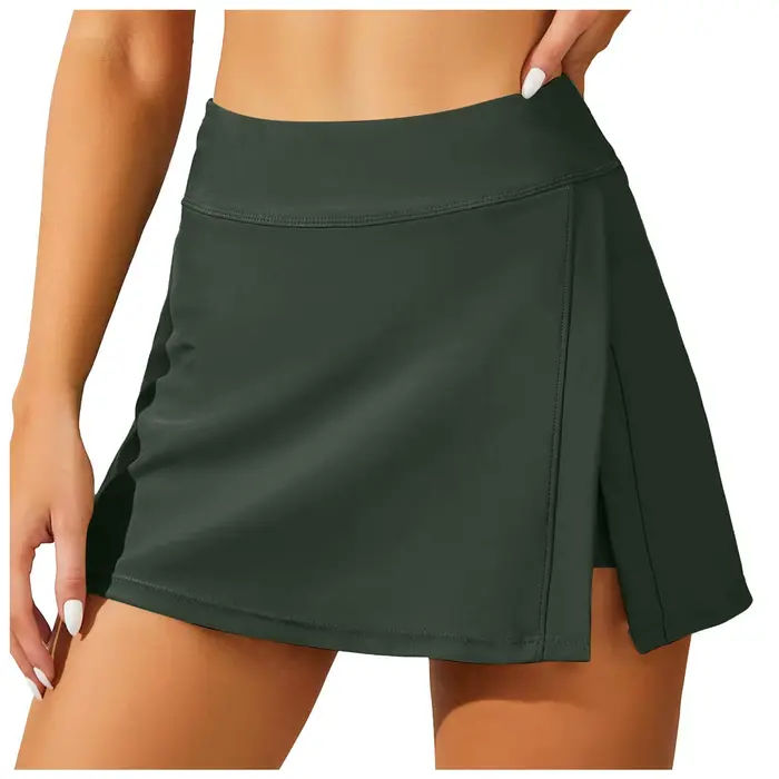 Jupe de bain taille haute pour femme, short intégré, resserrement du ventre, robe de bain, pantalon 