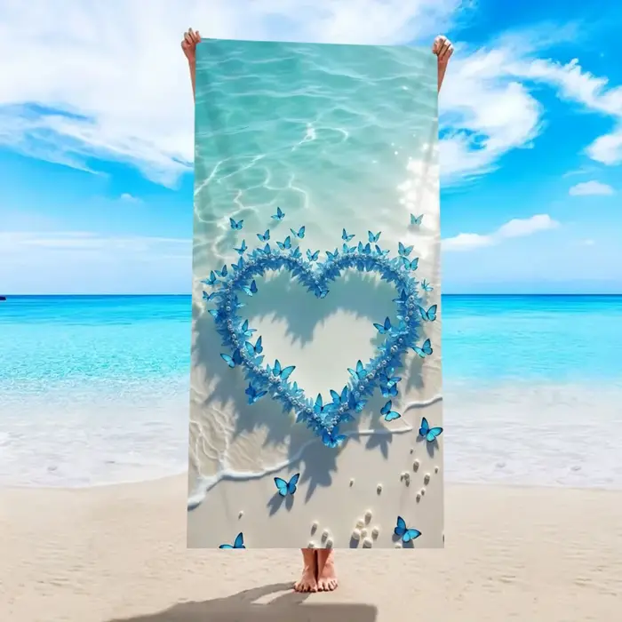 Serviette de plage Sea star 1 pièce, grande serviette de bain absorbante à séchage rapide, adaptée aux sports de plein air, à la natation, à la salle de sport et aux tapis de yoga
