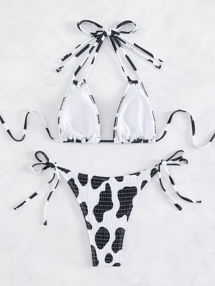 Vache imprimé Sexy Bikini été maillot de bain réglable maillots de bain femmes Bikinis ensemble pansement maillot de bain féminin maillots de bain livraison directe