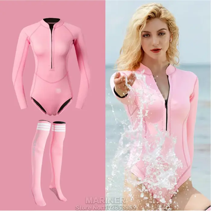 Maillot de bain une pièce à manches longues pour femmes