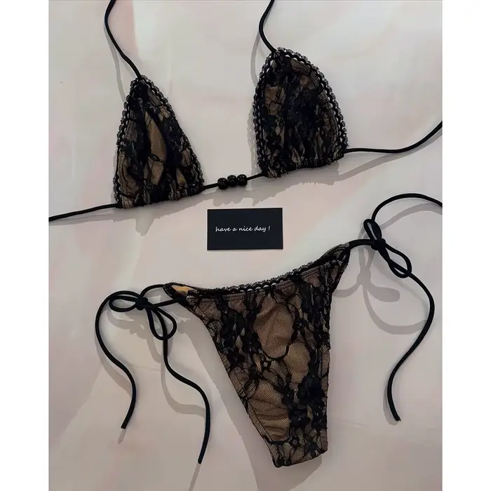 Micro Bikini Sexy maillots de bain pour femmes 2025 maillots de bain dentelle brésilien Bikini ensem