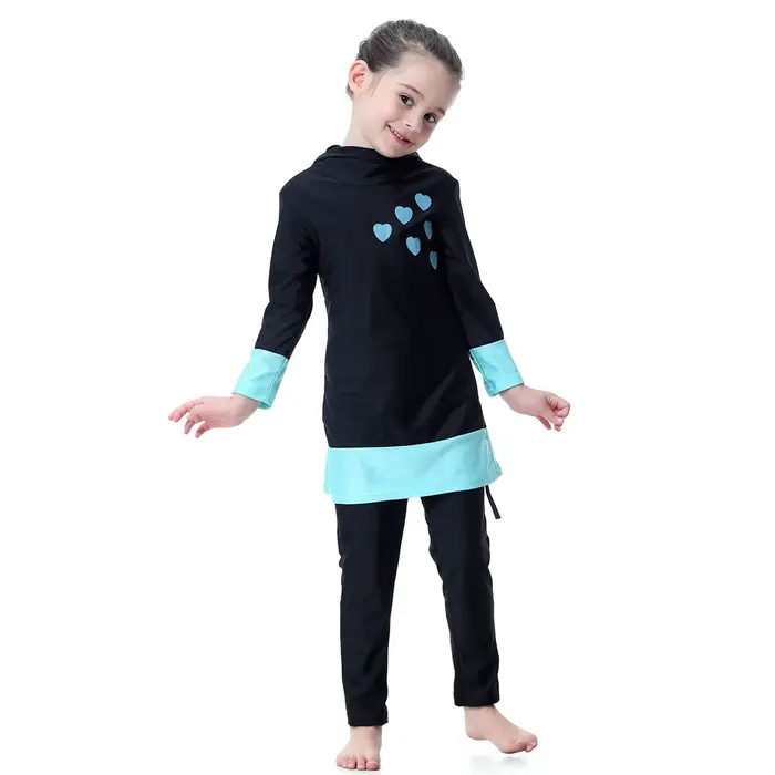 Maillot de bain islamique pour filles musulmanes, joli hijab, vêtements de plage pour enfants, vêtements de natation marocains, vêtements de bain trempés