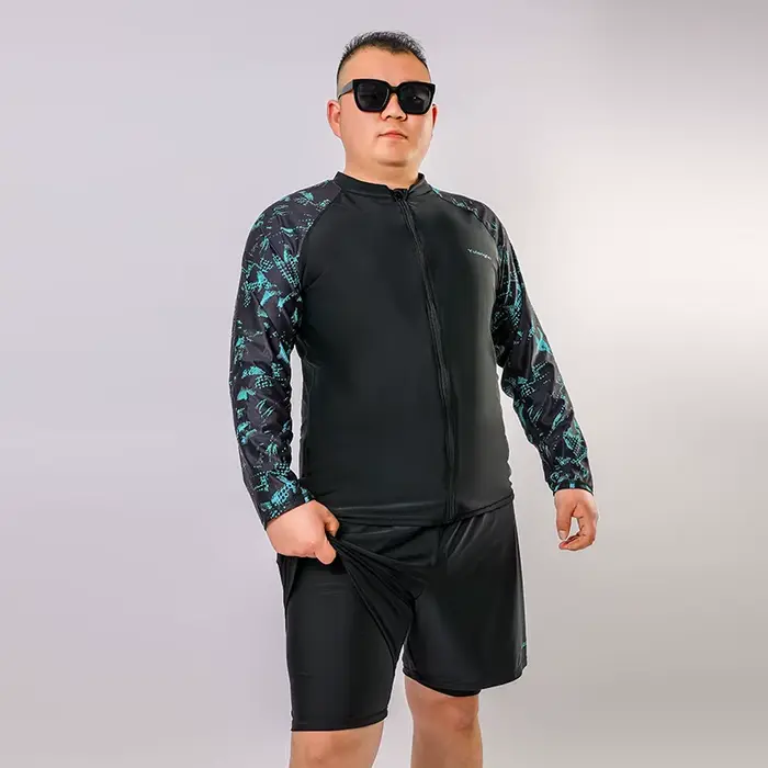 Maillot de bain une pièce à manches longues pour hommes, grande taille, pour les sources chaudes et 