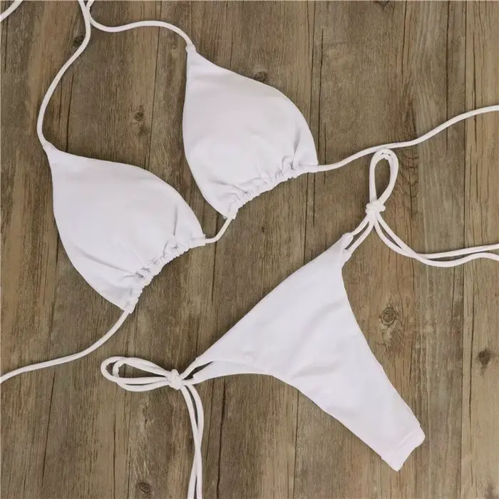 Ensemble bikini triangle sexy d'été à dos nu