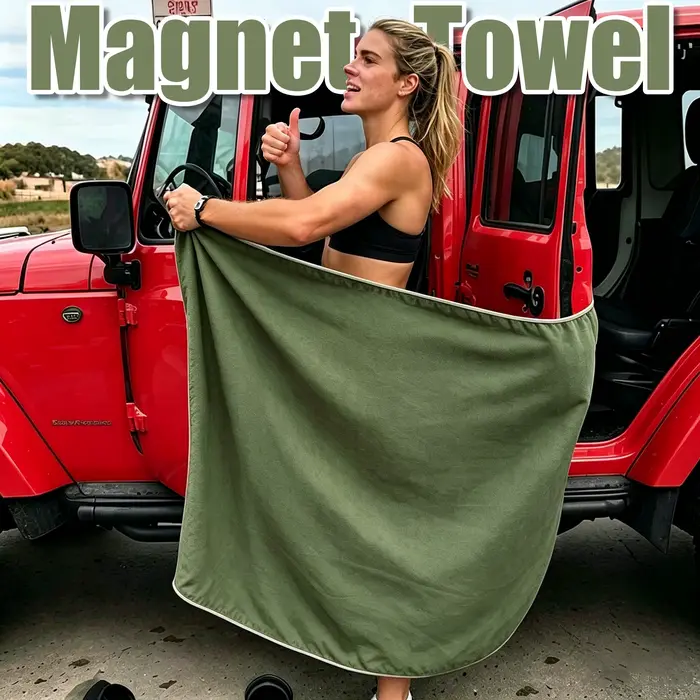 Serviette de bain magnétique en microfibre