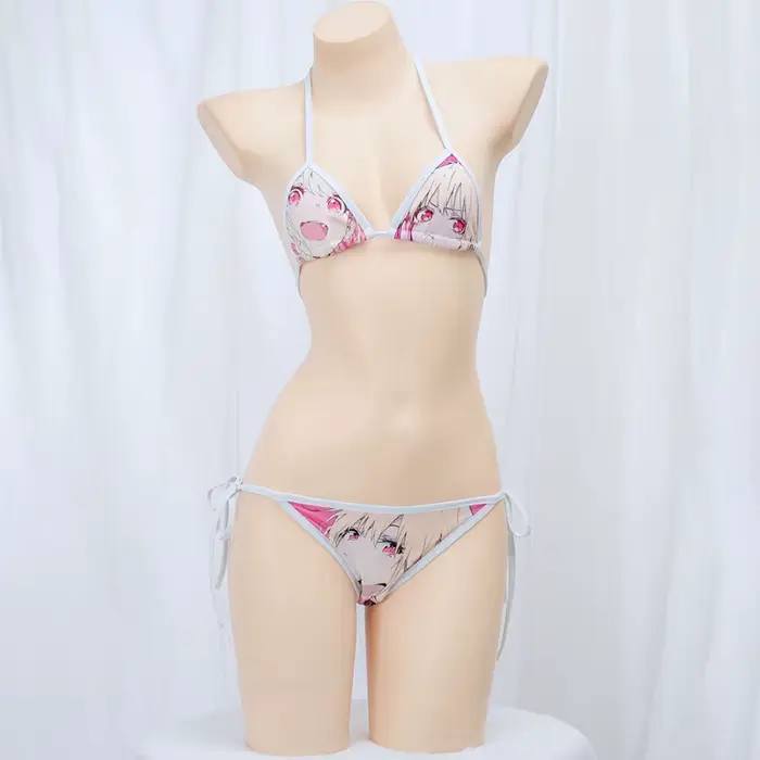 Mignon Bikini 2025 femmes Anime fille imprimer maillot de bain Sexy fendu maillot de bain taille bas