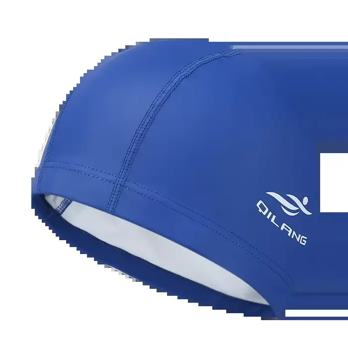 Bonnet de bain adulte imperméable Pu unisexe couleur unie piscine casquette de plongée cheveux longs