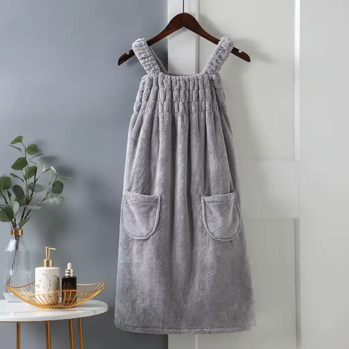 Robe serviette de bain portable pour femme, peignoir de maison super doux, très absorbant, à séchage