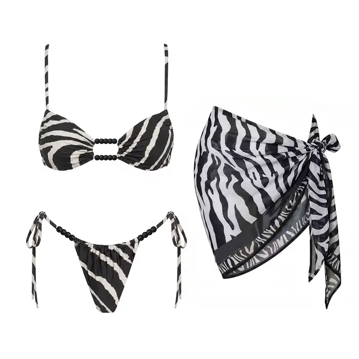 Ensemble bikini 3 pièces Zebra, maillot de bain sexy pour femme, nouvelle collection 2026, maillot de bain push-up, bandeau, biquini, tenue de plage