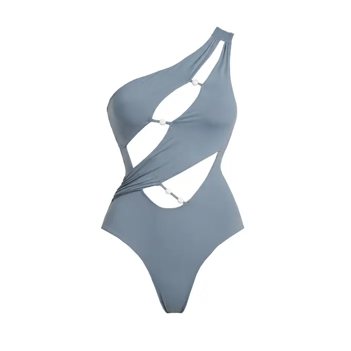 Maillot de bain 2 pièces asymétrique pour femme