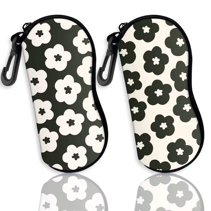 Étui à lunettes de soleil souple 1 pièce, pochette à lunettes en néoprène à fermeture éclair, lunett