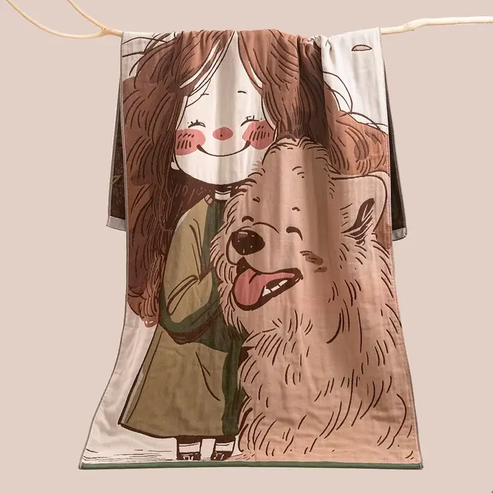 Serviette de bain dessin animé pour enfants et adultes