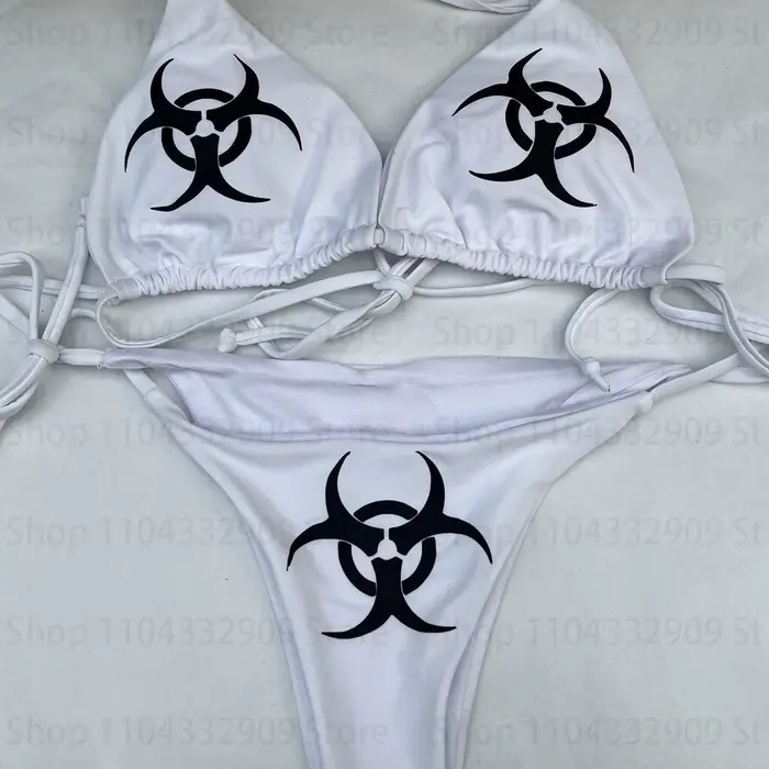 2000s gothique Vintage bikini Y2k style graphique femmes fée poubelle bikini Emo filles Punk bikini 