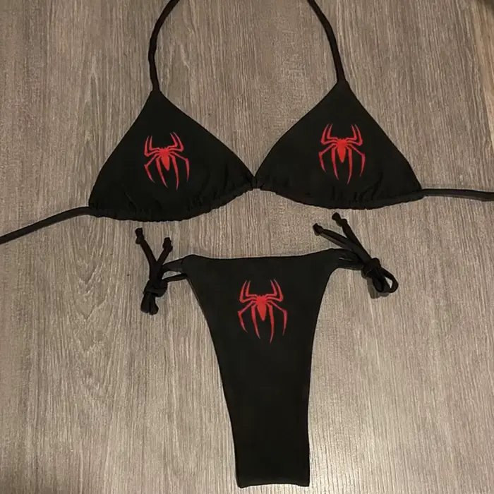 Bikini punk gothique pour filles, haut court mignon, bikini sexy, style Emo y2k, vêtements Harajuku,