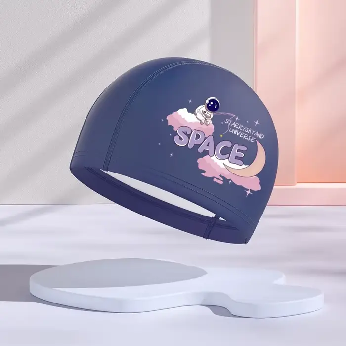 Bonnet de bain dessin animé pour enfants, protection des oreilles, imperméable, à haute élasticité, 
