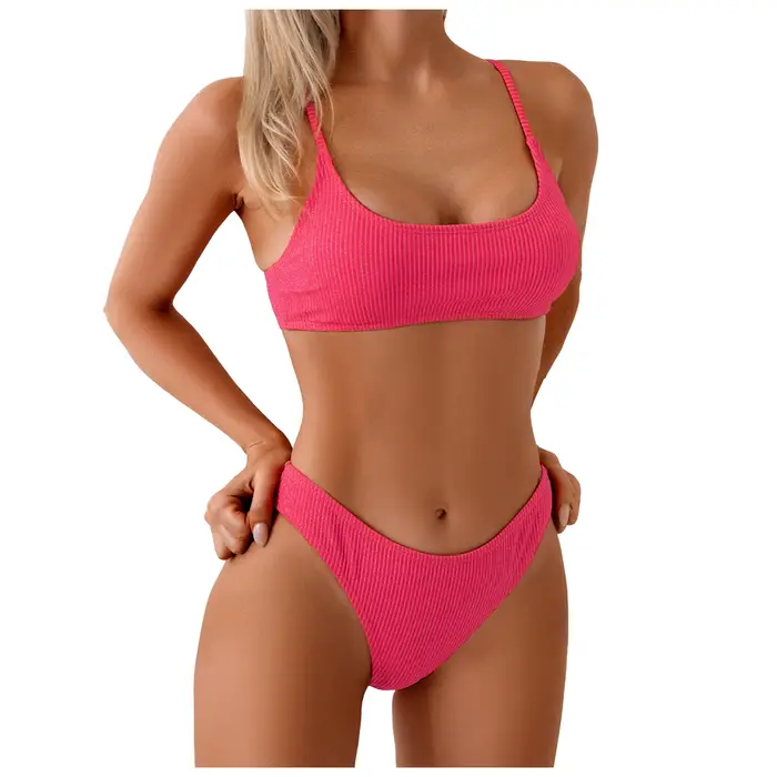 Ensembles de bikinis côtelés pour femmes 2026 Maillots de bain féminins Maillot de bain séparé Vêtements de plage d'été Maillot de bain deux pièces Biquinis brésiliens