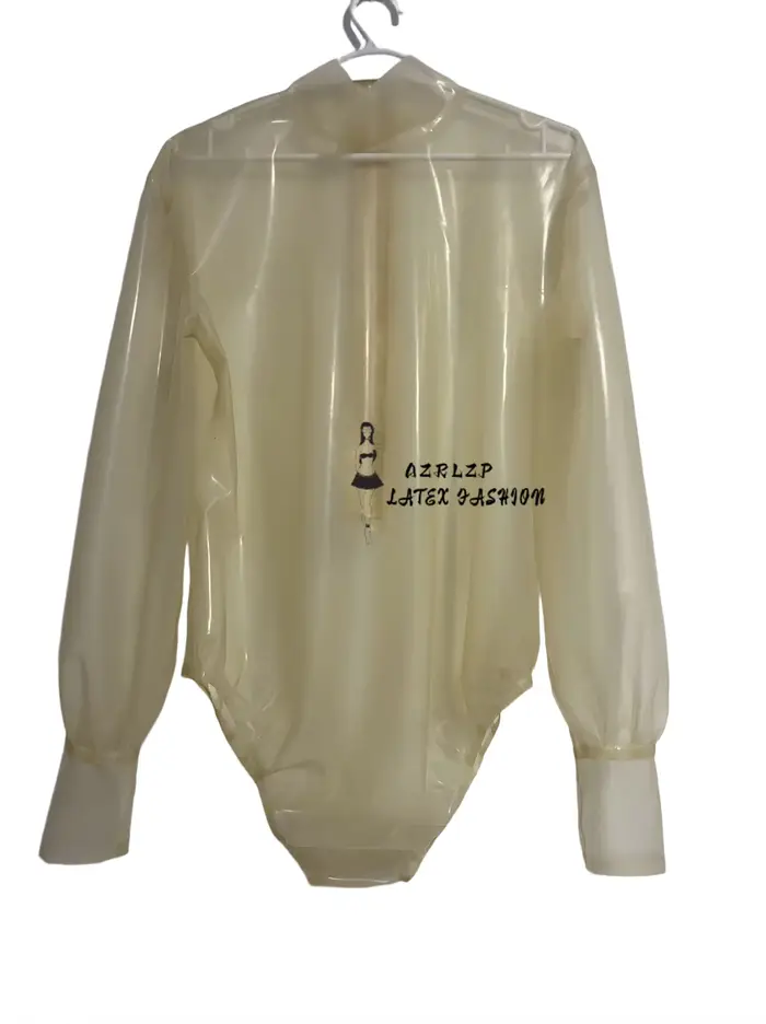 Maillot de bain en caoutchouc avec haut transparent en latex