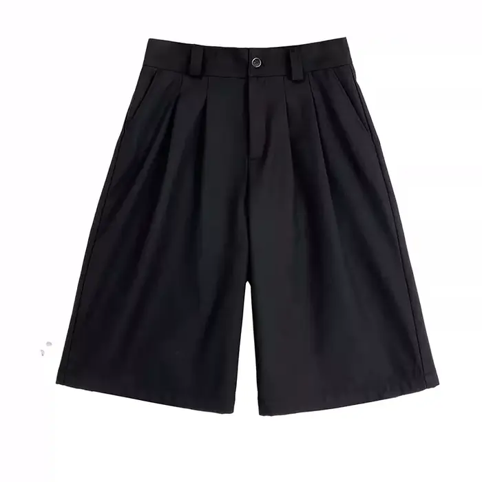 Mauroicardi printemps été ample décontracté doux noir plissé Shorts pour hommes hommes avec taille h